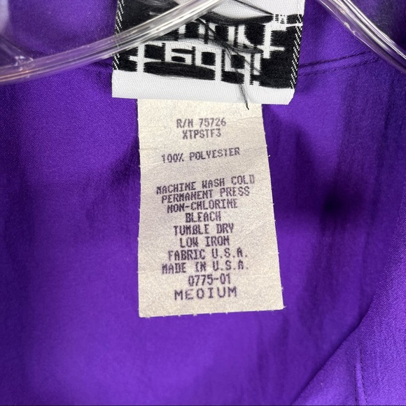 Vintage Teddi Sport Purple Lightweight Jacket Shoulder Pads NWT Sz M - Picture 8 of 12